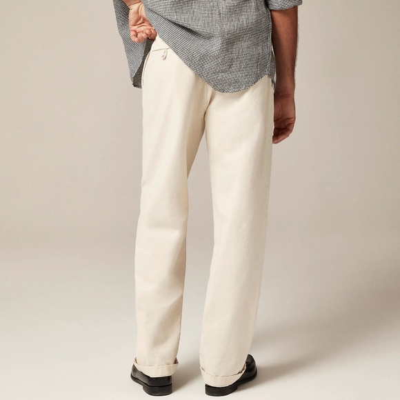 New JCREW Size 38 / 32 Classic Trouser Pants in Canvas Natural Seeded $120 BW595 - Picture 4 of 6